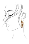 Rhinestone Link Drop Earrings Gold