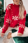 Snowflake Mockneck Sweater Red