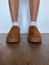Chilly Side Platform Slippers Brown