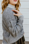 "A Crisp Fall" Grey Sweater Top