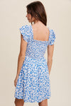 Don't Rush Mini Dress Floral Blue