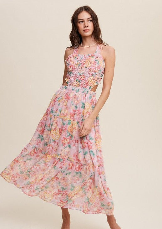 About You Maxi Dress Floral Pink