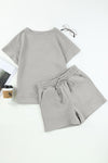 Neutral Summer Textured Short Set