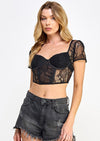 Keep Looking Lace Top Black