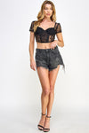 Keep Looking Lace Top Black