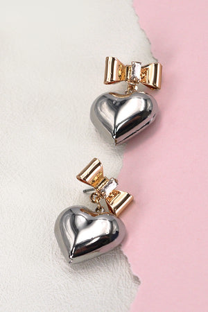 Bow Heart Earrings