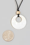 Pearl Coin Pendant Thread Necklace
