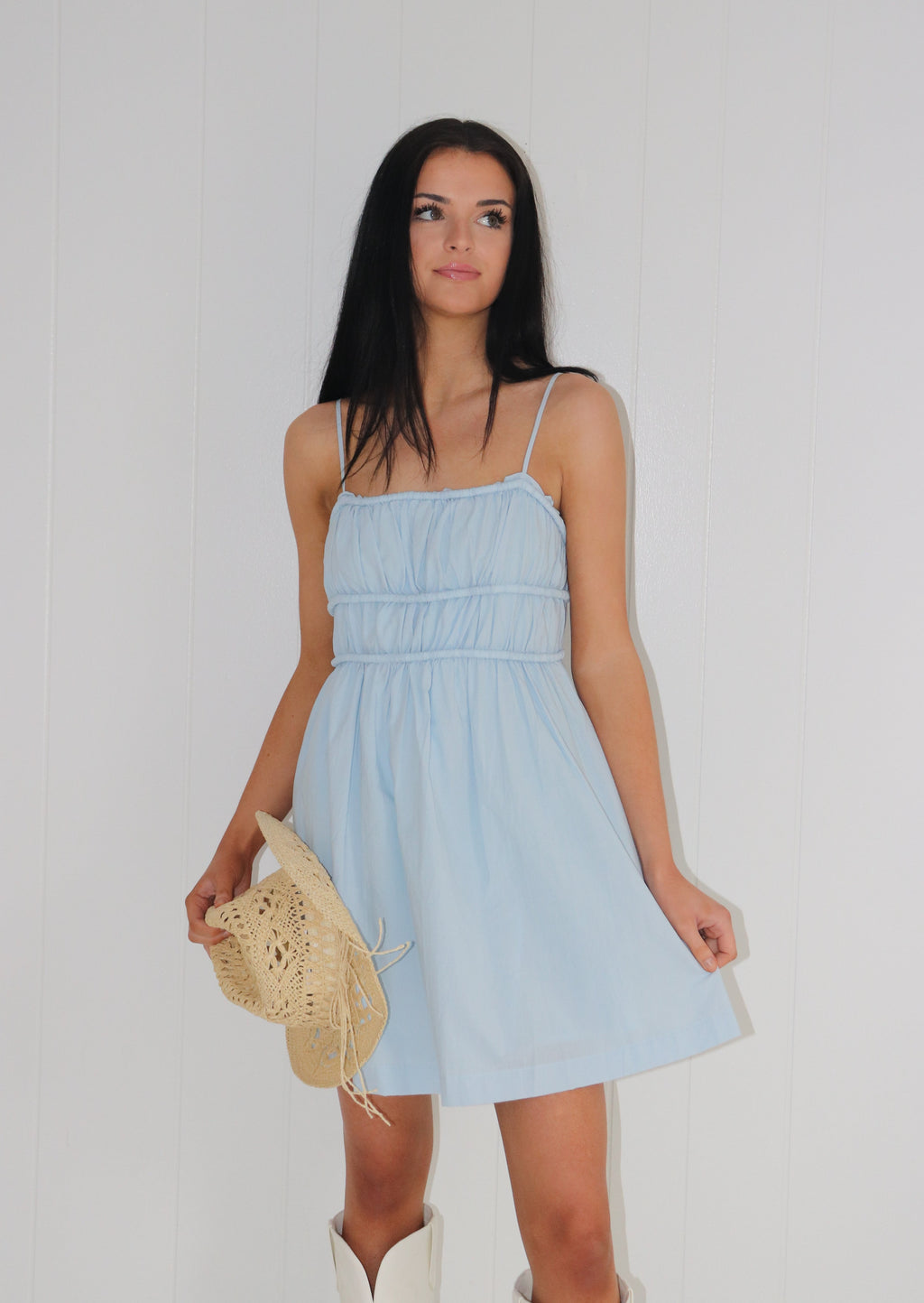 Move Along Babydoll Dress Blue