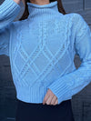 Cuddle Up Knit Sweater Blue