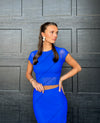 Royalty Two-Piece Skirt Set Blue