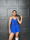 Play It Back Romper Blue