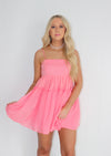 Always There Ruffle Mini Dress Coral