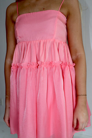 Always There Ruffle Mini Dress Coral