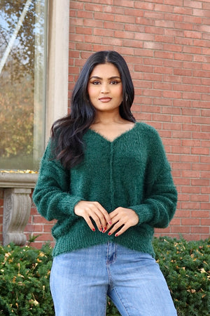 Evergreen Fuzzy Sweater