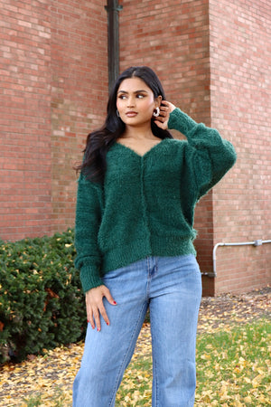 Evergreen Fuzzy Sweater