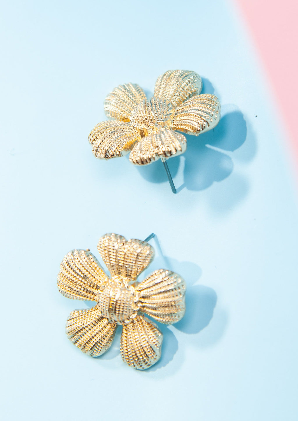 Etched Flower Stud Earrings