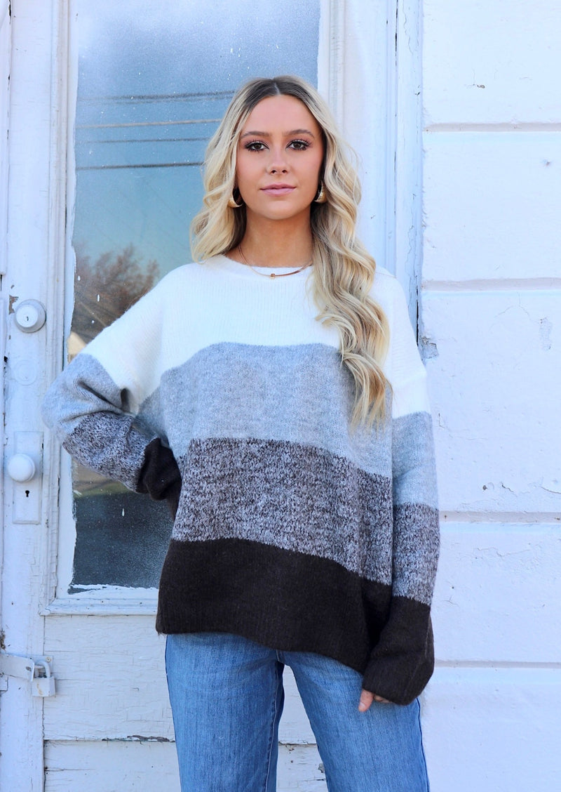 Over Time Colorblock Stripe Sweater