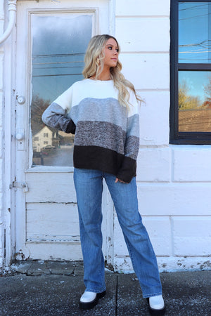 Over Time Colorblock Stripe Sweater