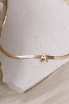 Herringbone Initial Necklace Gold
