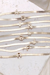 Herringbone Initial Necklace Gold