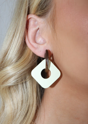 Acetate Square Link Drop Earrings