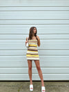 "Something About You" Striped Strapless Knit Mini Dress