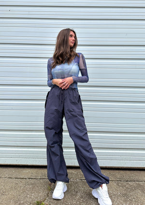 "Find Your Place" Parachute pants - Charcoal