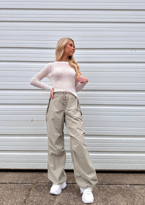 "Find Your Place" Parachute pants - Sage