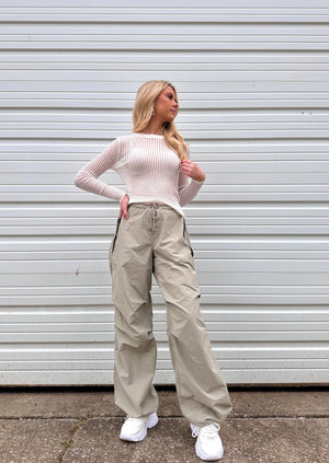 "Find Your Place" Parachute pants - Sage