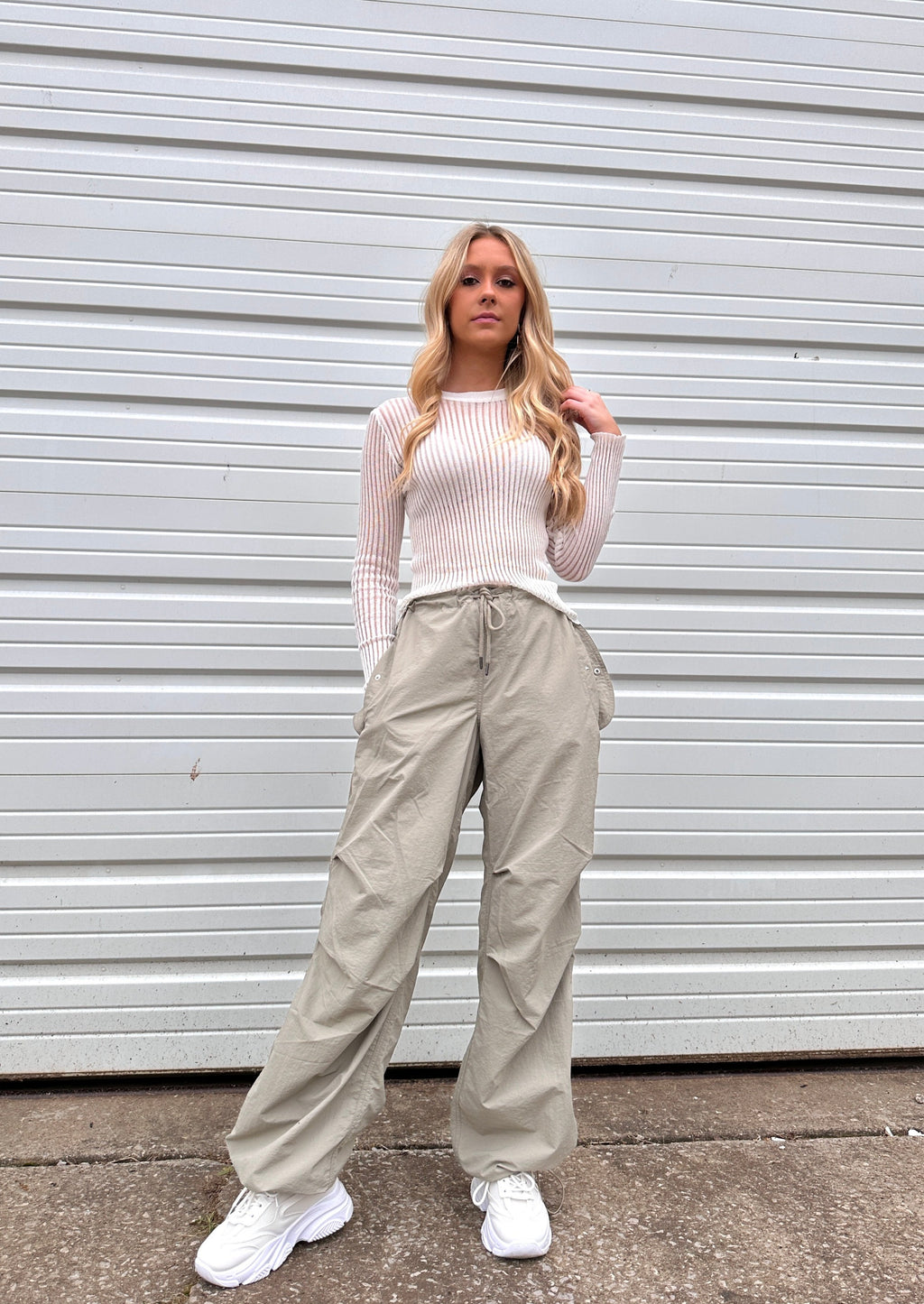 "Find Your Place" Parachute pants - Sage