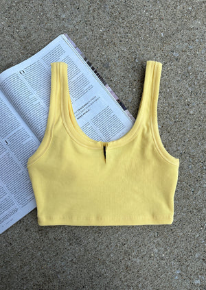 New You Ribbed Tank Yellow