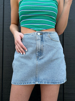 So Tempted Denim Skirt