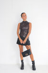 She A Baddie Leather Top Burgandy