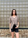 A Cornerstone Knit Top Mocha