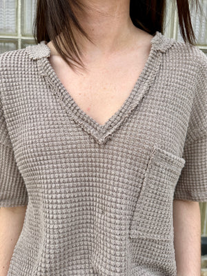 A Cornerstone Knit Top Mocha