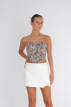 Lace Me Up Tapestry Corset Top