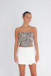Lace Me Up Tapestry Corset Top