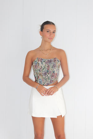 Lace Me Up Tapestry Corset Top