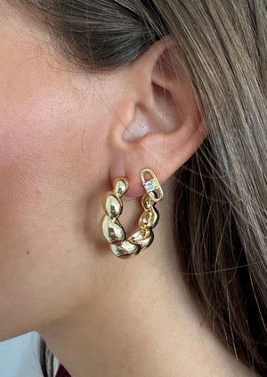 Bubble Hoop Earrings Gold