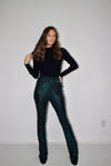 Sparkle Town Sequin Flare Pants Green