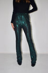 Sparkle Town Sequin Flare Pants Green