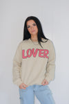 Lover Graphic Sweatshirt Tan