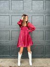 Here We Go Mini Dress Maroon