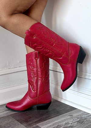Going Down Cowgirl Boots Maroon