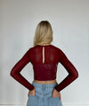 Let's Move On Mesh Top Maroon