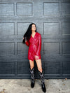 Meet You There Leather Romper Maroon