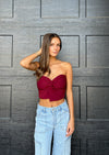Crossing Paths Crop Top Maroon