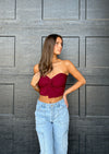 Crossing Paths Crop Top Maroon