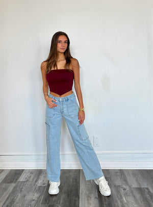 Never Ending Tube Top Maroon