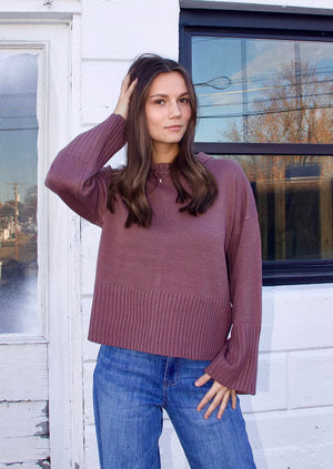 Keep Trying Ribbed Knit Sweater Mocha